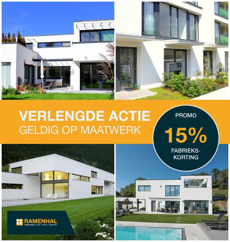 15% Fabriekskorting, ramen, deuren, schuiframen, RAMENHAL, Ophalen of Verzenden, Nieuw, Gevelraam of Ruit, Dubbelglas