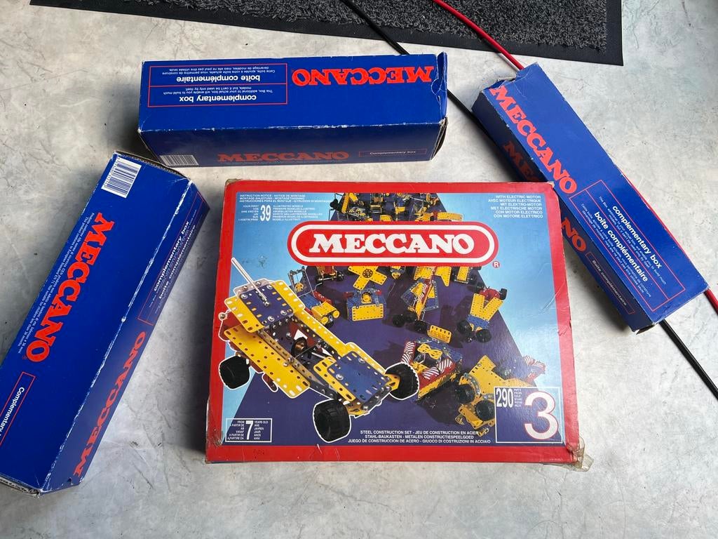 Lot vintage MECCANO - Set 3 + boîtes complémentaires, Enlèvement, Utilisé