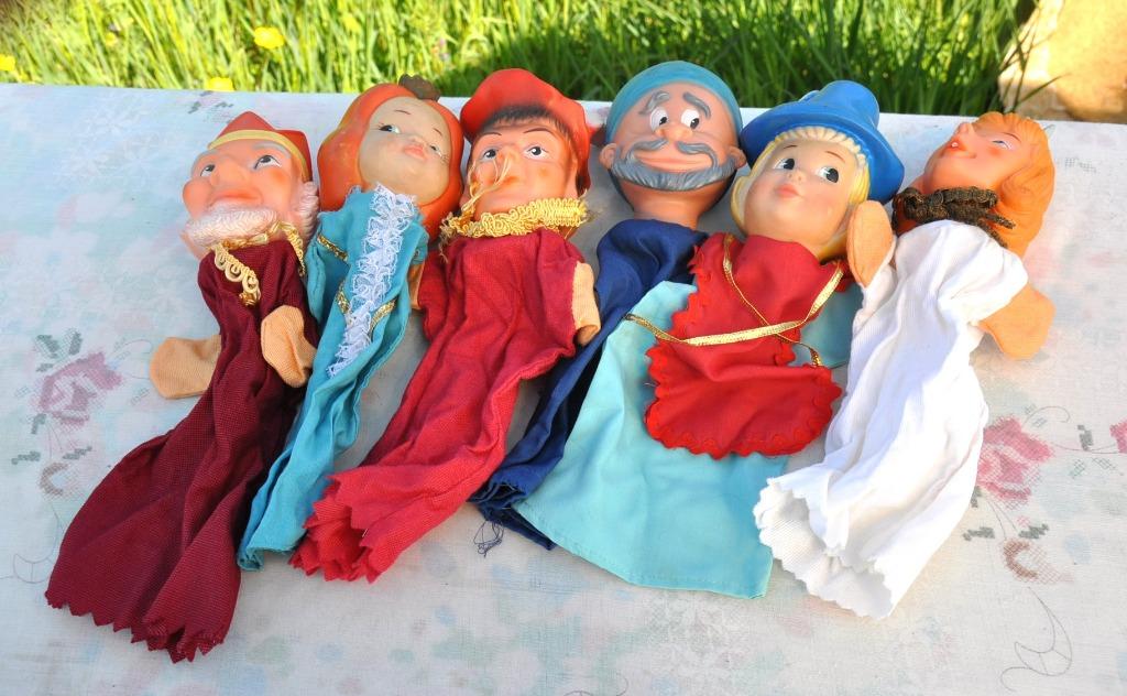 lot de 6 marionnettes prince et princesse vintage, Enlèvement ou Envoi