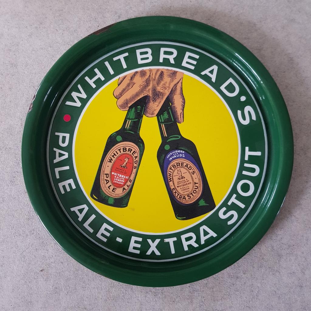 Emaille dienblad Whitbread's Pale Ale-extra Stout, Verzamelen, Biermerken, Ophalen of Verzenden