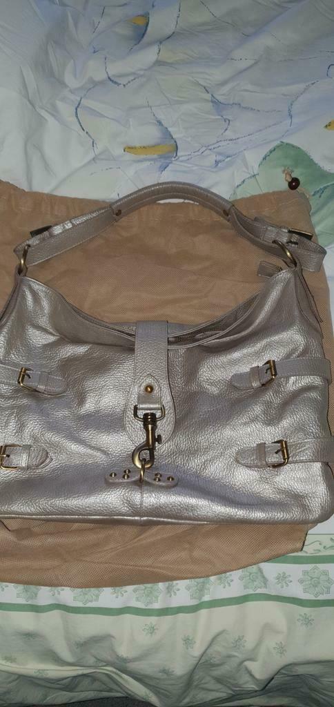 Sac cuir grainé argenté, Enlèvement ou Envoi, Comme neuf