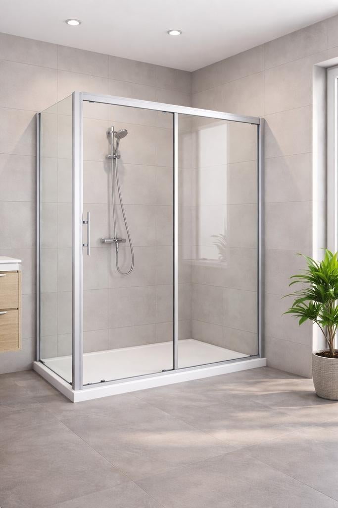 INTR Douche Shower glas 140x80cm met schuifdeur, Ophalen, Nieuw