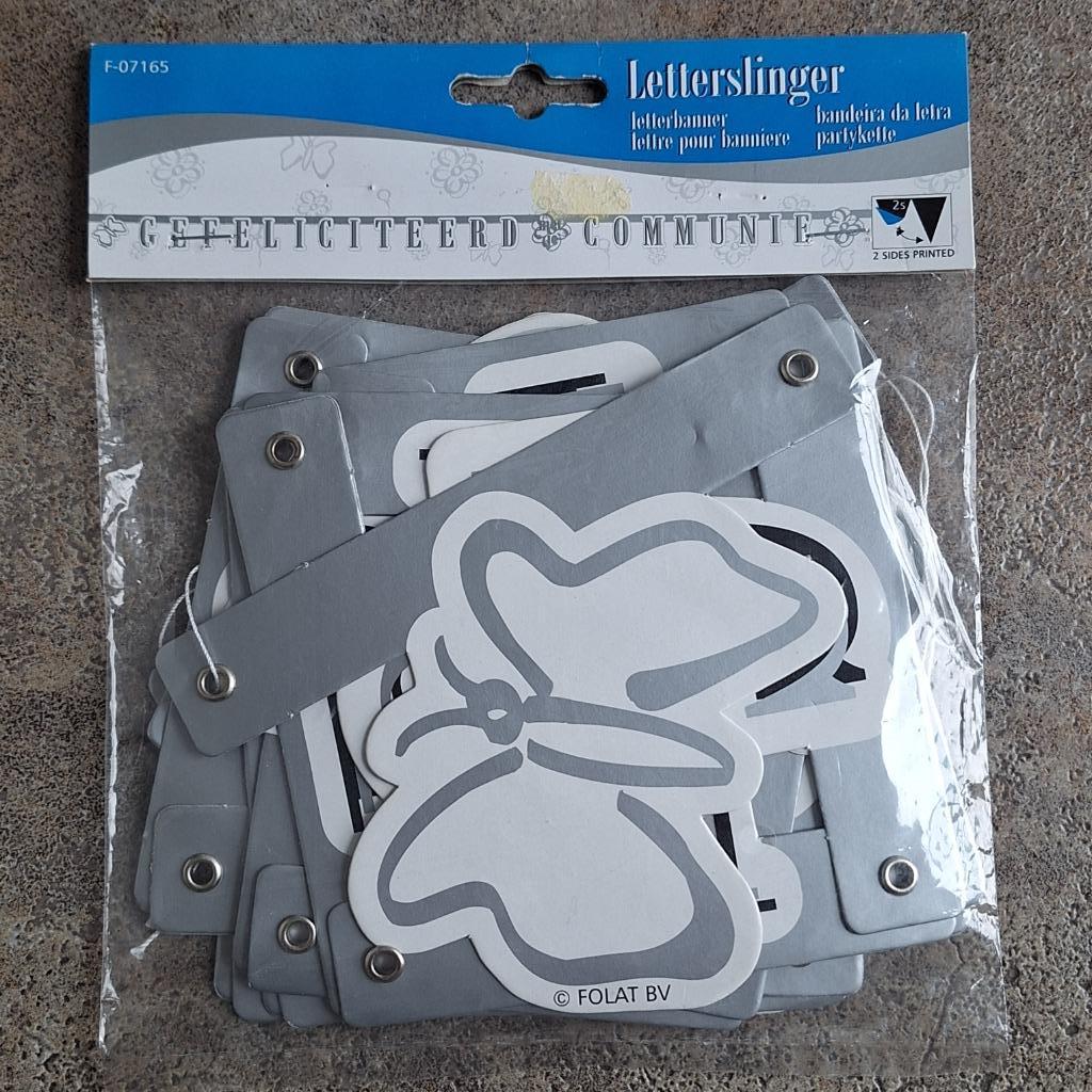 Letterslinger 'Gefeliciteerd - Communie', Ophalen of Verzenden, Gebruikt, Versiering