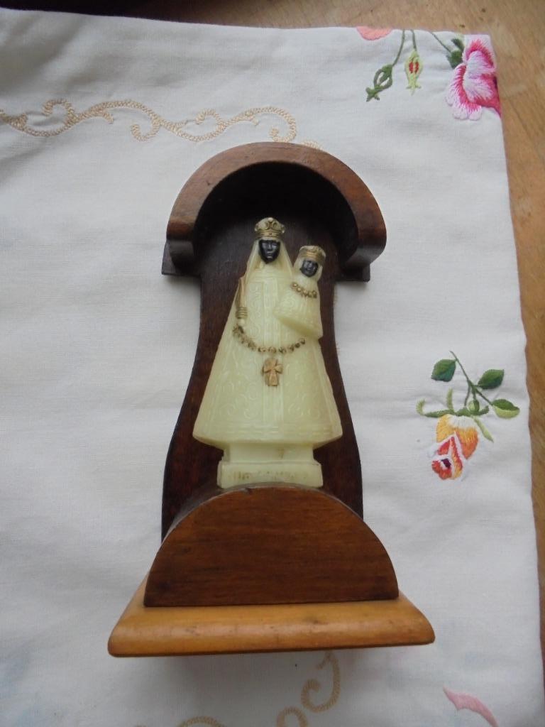 Statue fluorescente OLV Scherpenheuvel dans un support en bo, Enlèvement ou Envoi, Comme neuf, Image, Christianisme | Catholique