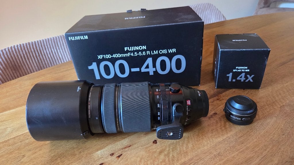 Fujifilm XF 100-400mm F/4.5-5.6 R LM OIS WR + Fuji XF TC 1.4, Audio, Tv en Foto, Ophalen, Fujifilm, Telelens, Zo goed als nieuw
