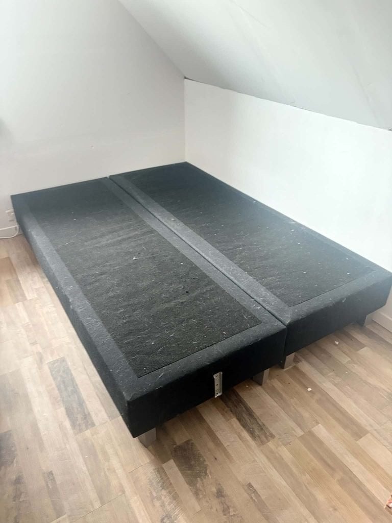 Gratis boxspring, Ophalen, Gebruikt, Tweepersoons, Zwart