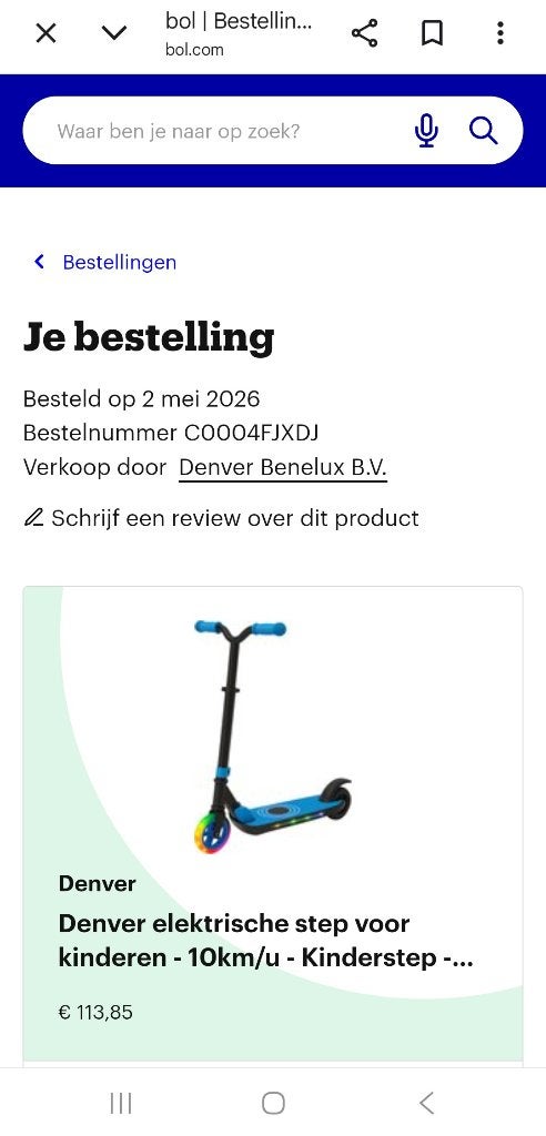 Electrische step, Fietsen en Brommers, Steps, Ophalen, Zo goed als nieuw, Elektrische step (E-scooter), Denver