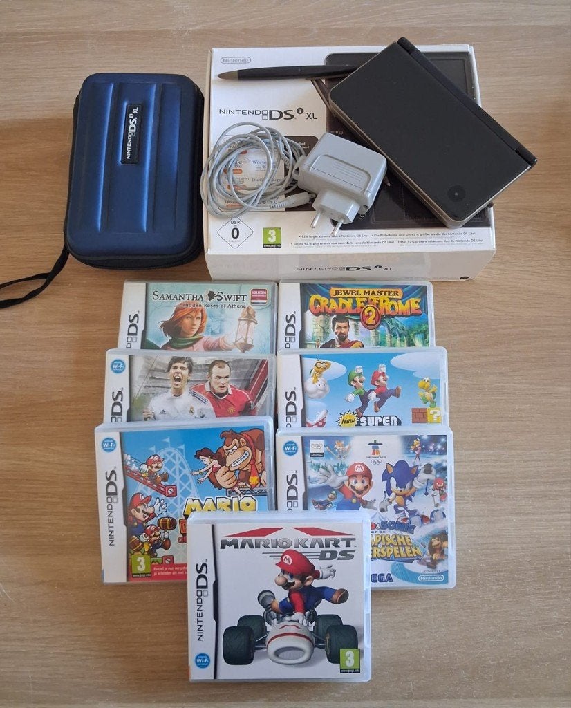 Nintendo DSi XL Donkerbruin + 7 Games + Originele Doos, Consoles de jeu & Jeux vidéo, Autres couleurs, Dsi, Enlèvement, Utilisé