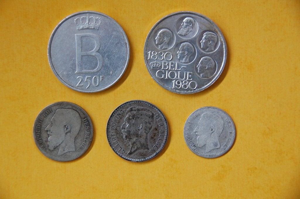 anciennes pièces belges en ARGENT (1 argentée), Envoi, Argent, Série