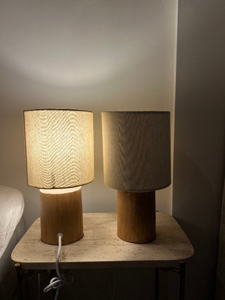 Lampes de table Calvi - Maisons du Monde (série de 2), 28 cm, Bois, Comme neuf, Source lumineuse incluse