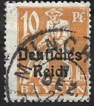 1 Postzegel Duitse Rijk 1920 Opdruk op zegels Beieren, Timbres & Monnaies, Timbres | Europe | Allemagne, Enlèvement ou Envoi, Autres périodes