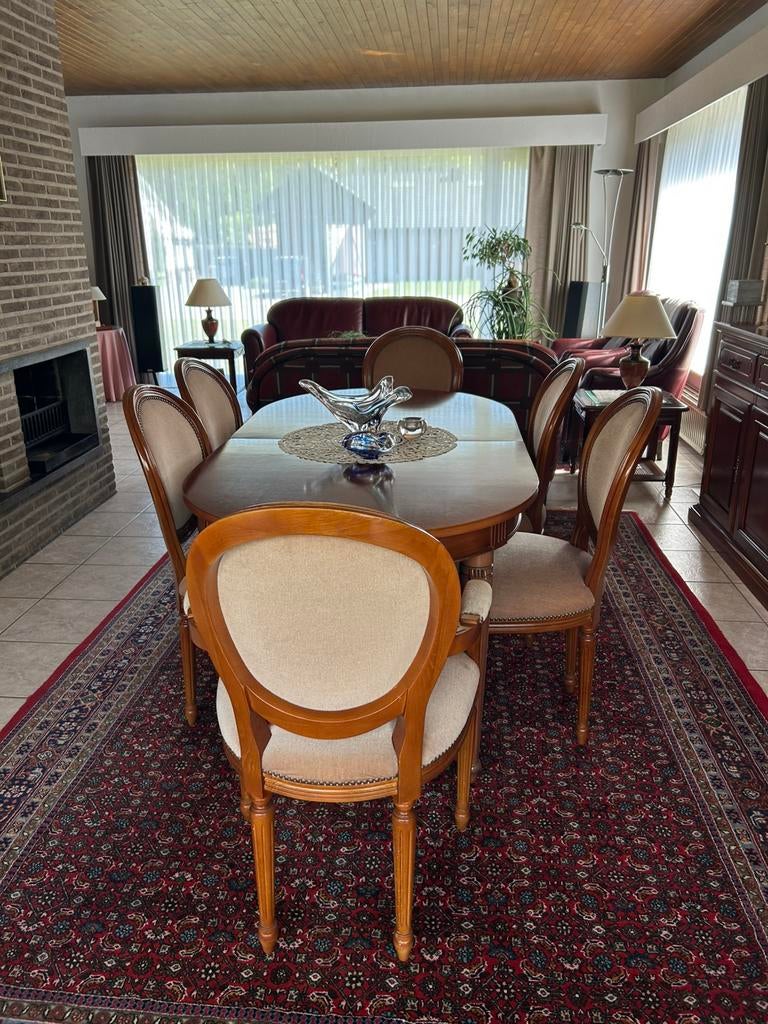 Eettafel en 6 stoelen, Huis en Inrichting, Ophalen, Gebruikt, 50 tot 100 cm, Vijf personen of meer