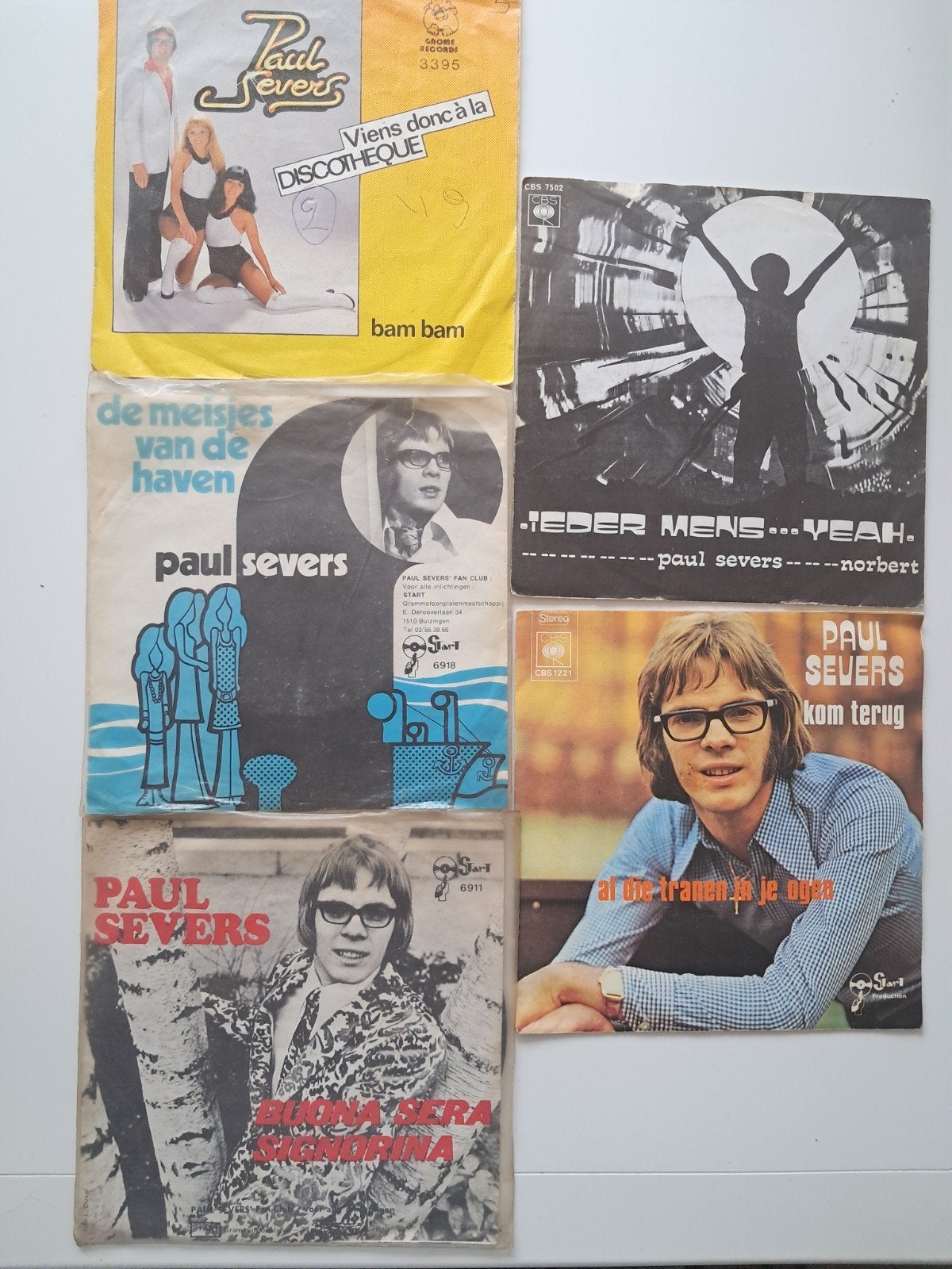 5 singles Paul SEVERS, Cd's en Dvd's, Ophalen