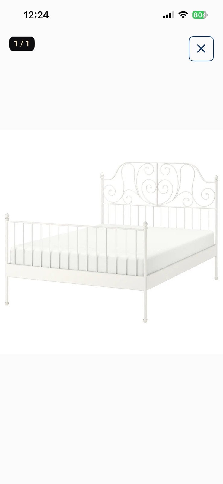 Ikea LEIRVIK bedfram (1m60), Huis en Inrichting, Slaapkamer | Bedden, Ophalen, Zo goed als nieuw
