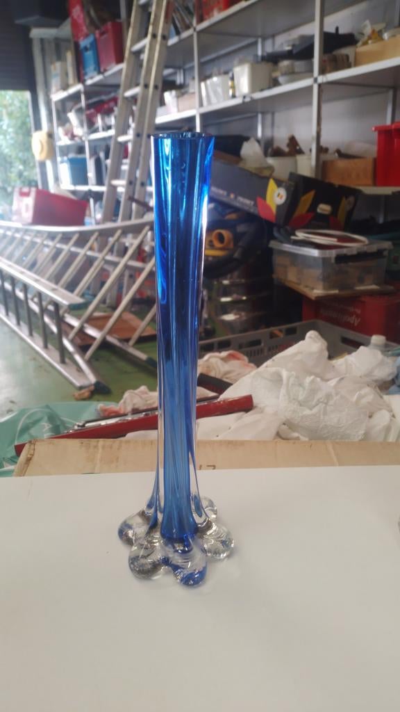 Blauwe puntige vaas, Huis en Inrichting, Ophalen of Verzenden