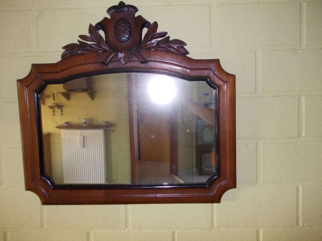 Miroir ancien en acajou Louis-Philippe, Enlèvement, Autres formes, 50 à 100 cm, Moins de 100 cm