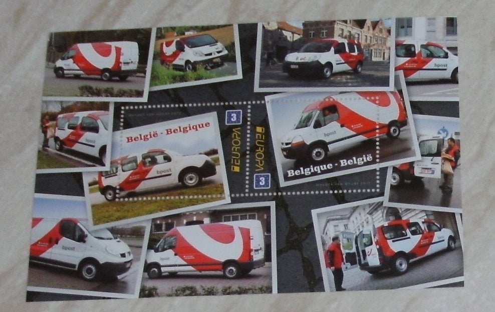 1 blok postvoertuigen 2 x N3 europa, Europa, Frankeerzegel, Ophalen of Verzenden, Zonder stempel