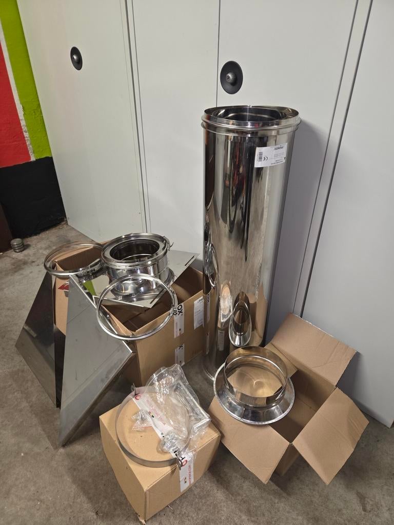 Nieuwe Inox dubbelwandige schoorsteen buis ø20cm, Ophalen