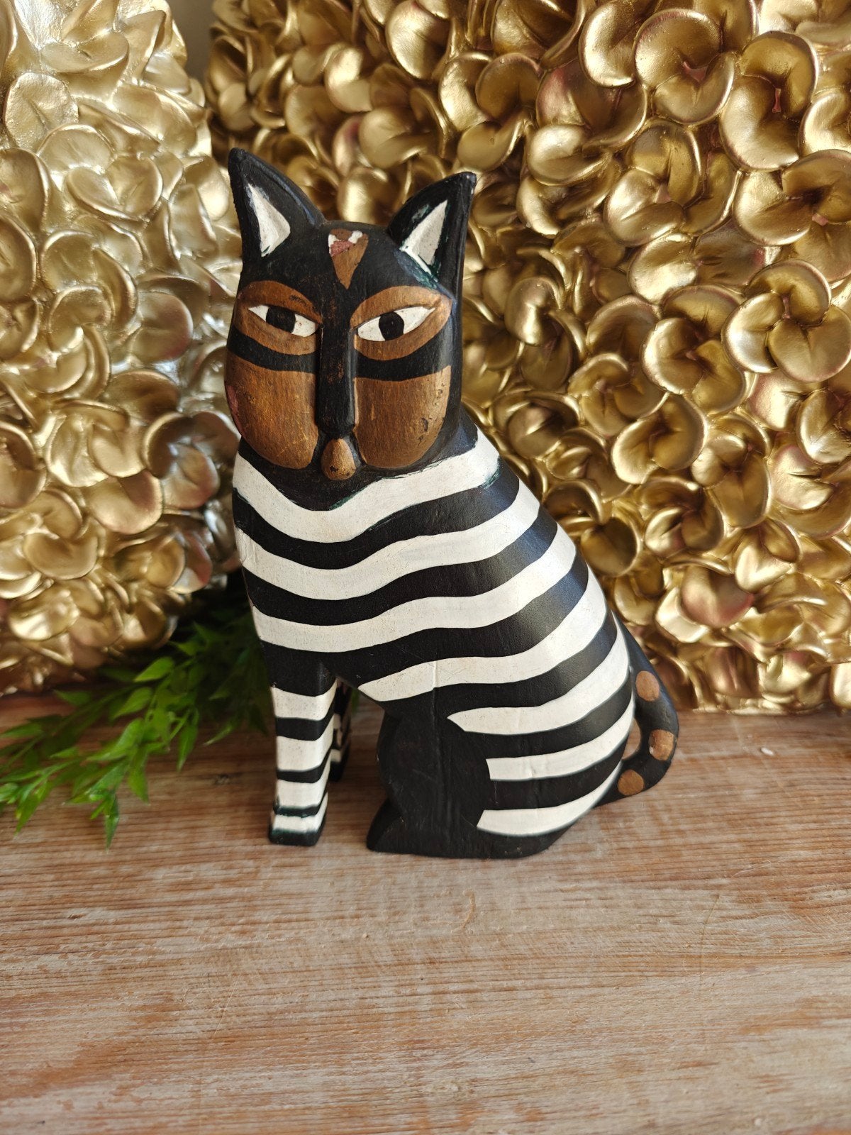 Houten decoratie kat, zie foto's, Ophalen of Verzenden