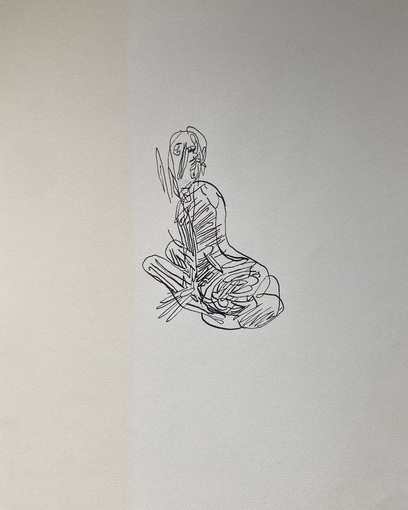 Zittende vrouw II, Ophalen, Gesigneerd