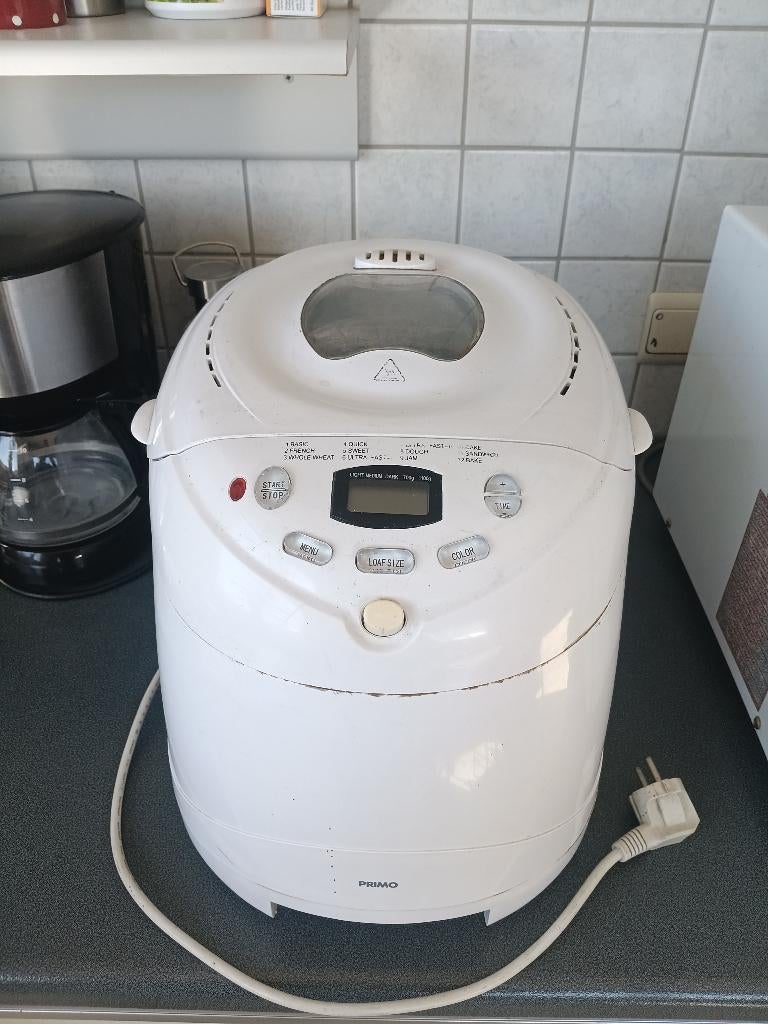 Broodmachine Primo, 800 à 1200 grammes de pâte, Enlèvement, Avec minuteur, Plus de 10 programmes