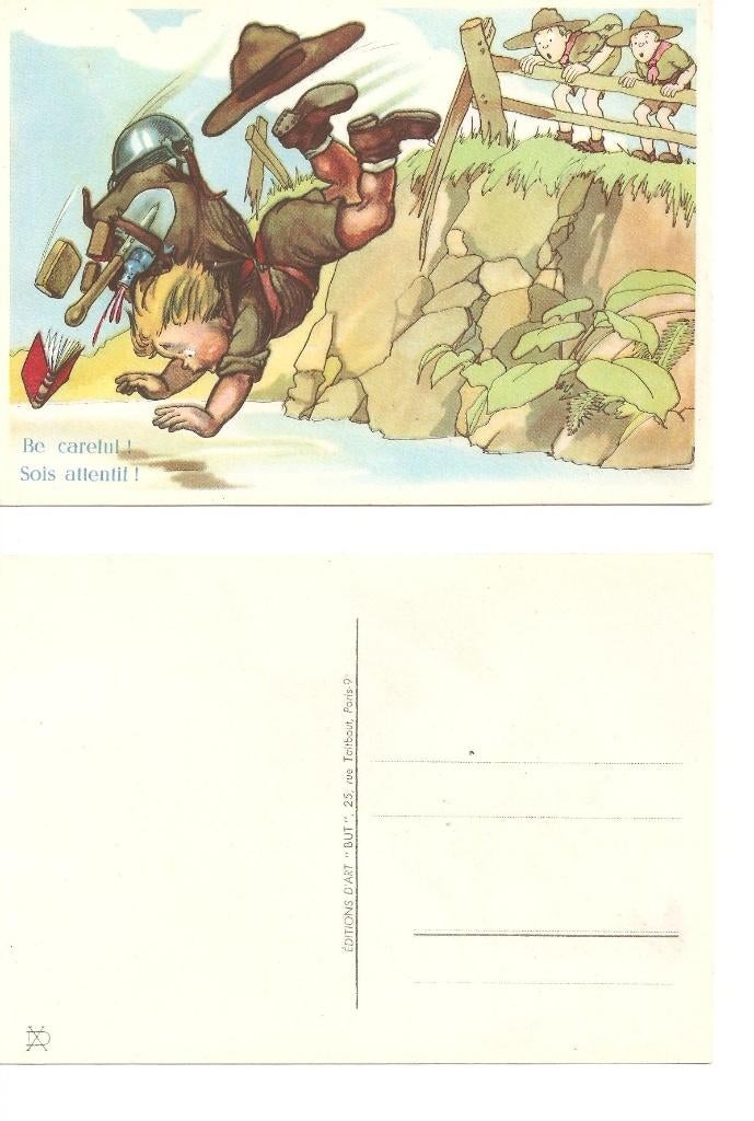 scouting 2 humoristische postkaarten, Ophalen of Verzenden, Zo goed als nieuw, Overige typen
