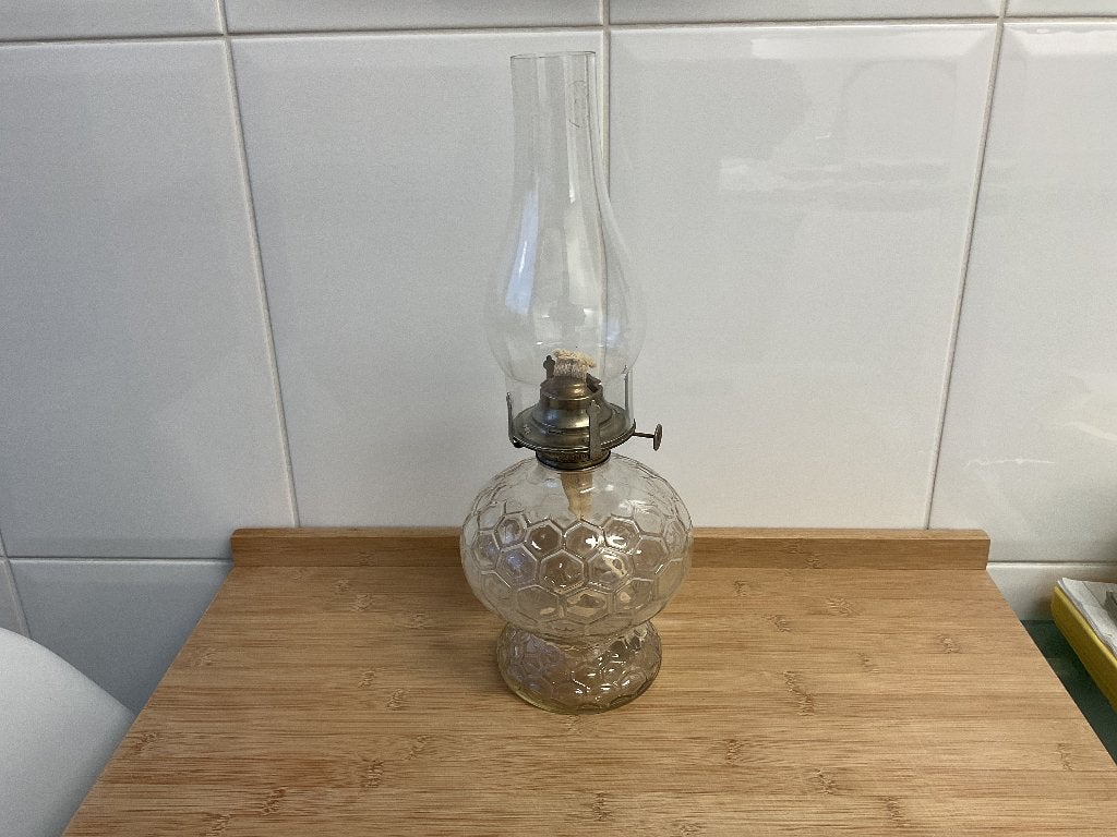 Olielamp in glas, Antiek en Kunst, Ophalen
