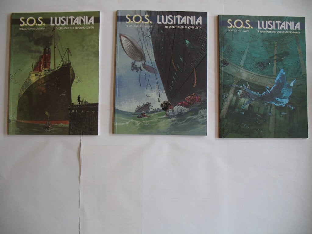 S.O.S Lusitania; compleet 1ste druk Ordas/Cothias/Manini, Boeken, Stripverhalen, Complete serie of reeks, Ophalen of Verzenden