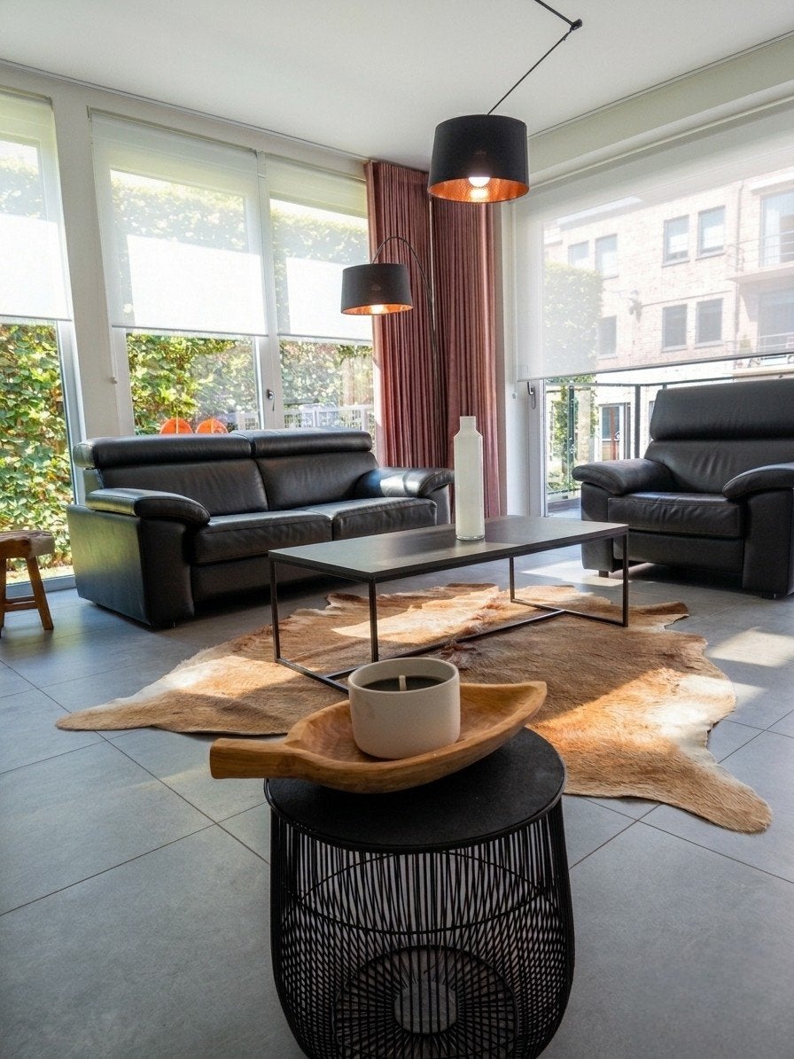 Prachtige koeienhuid bruine tinten, Ophalen, Zo goed als nieuw