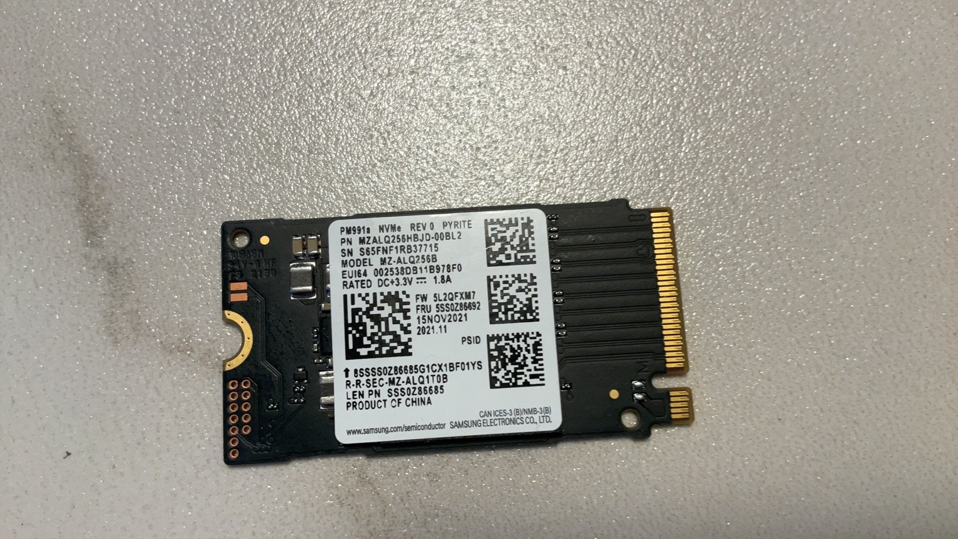 SSD Samsung de 256 Go, Enlèvement ou Envoi, Comme neuf, SSD