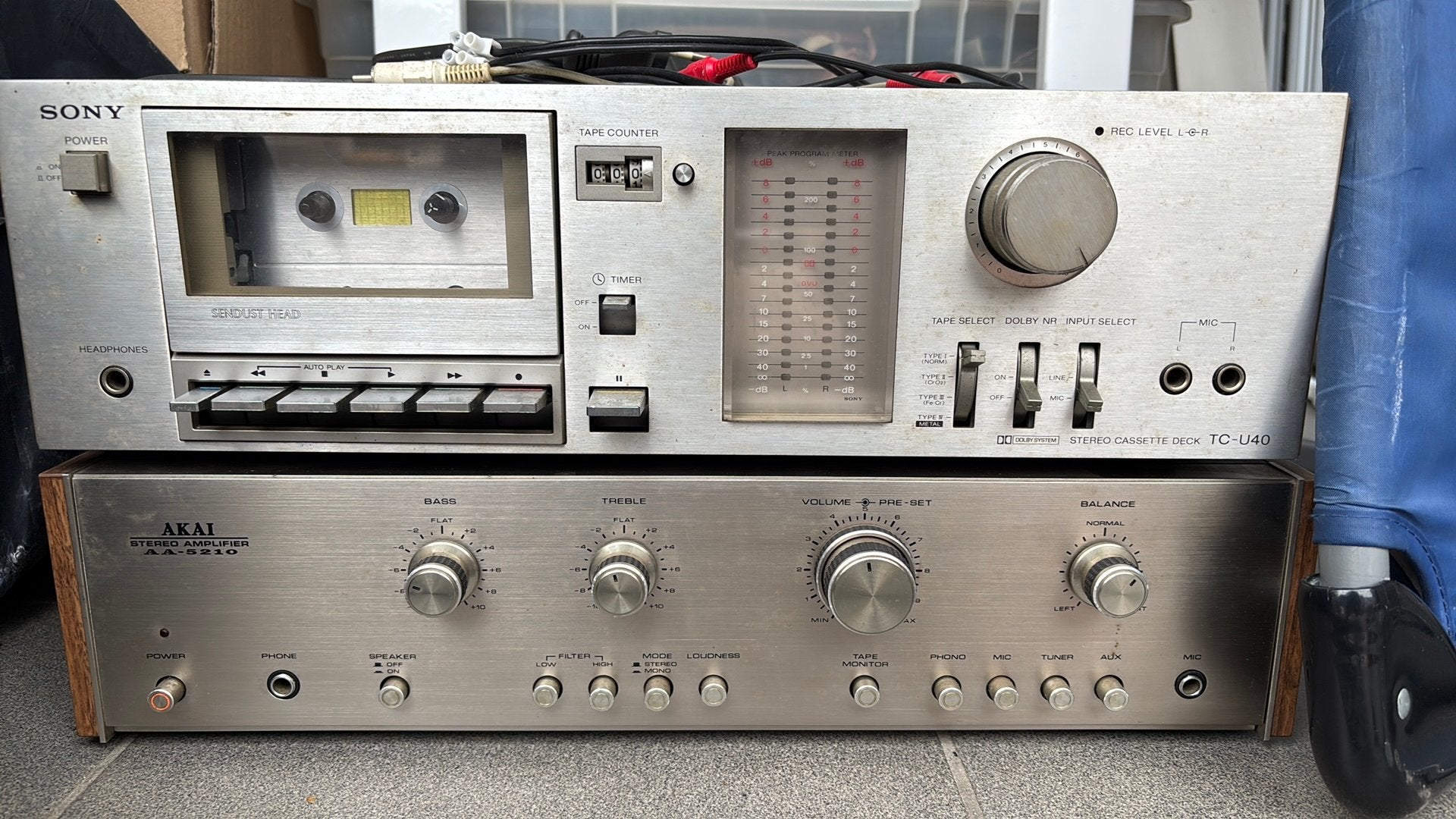 Vintage cassettedeck en versterker, Audio, Tv en Foto, Ophalen, Sony