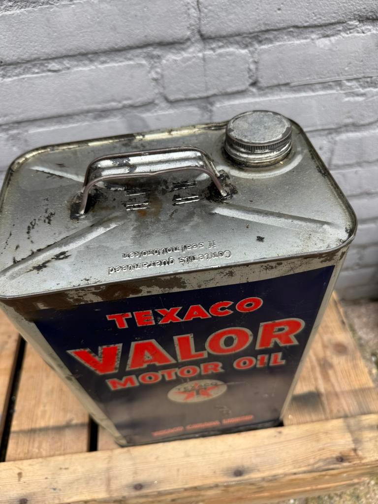 TEXACO oud groot olieblik, Verzamelen, Ophalen of Verzenden, Gebruikt, Verpakking