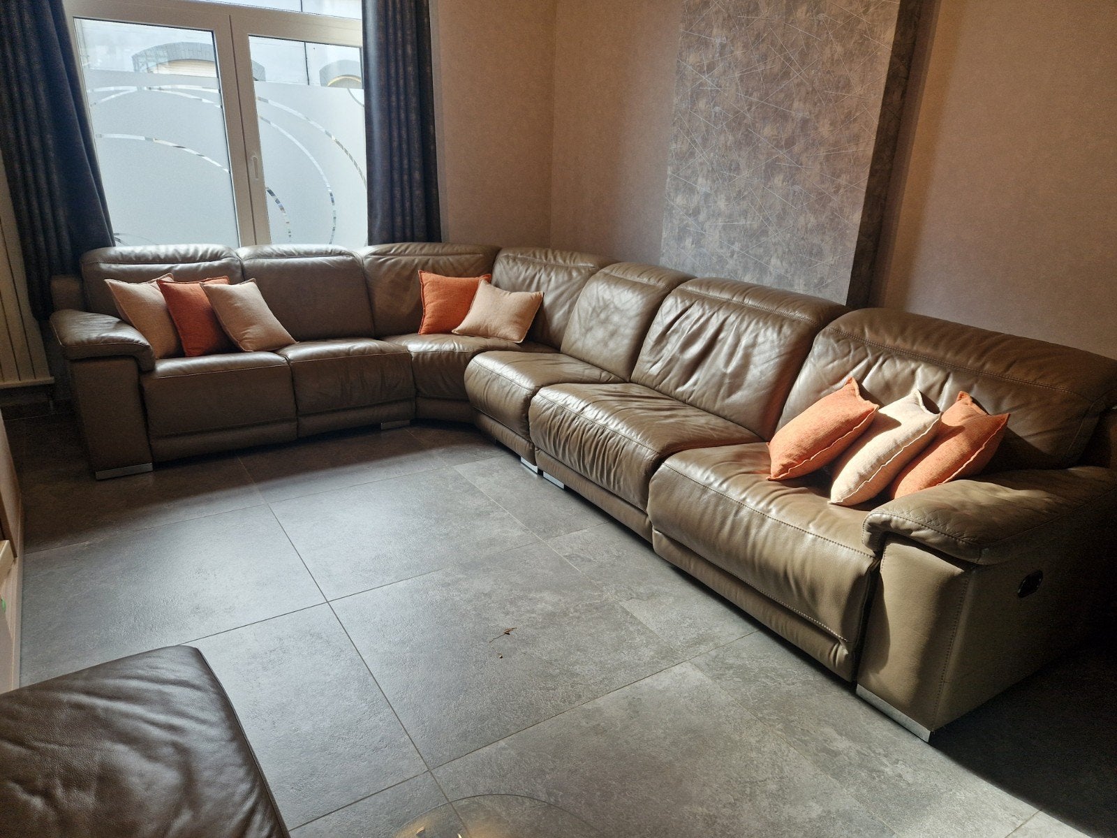 Salon d angle rêve d intérieur en cuir 3m65 sur 2m55, Maison & Meubles, Enlèvement, Cuir