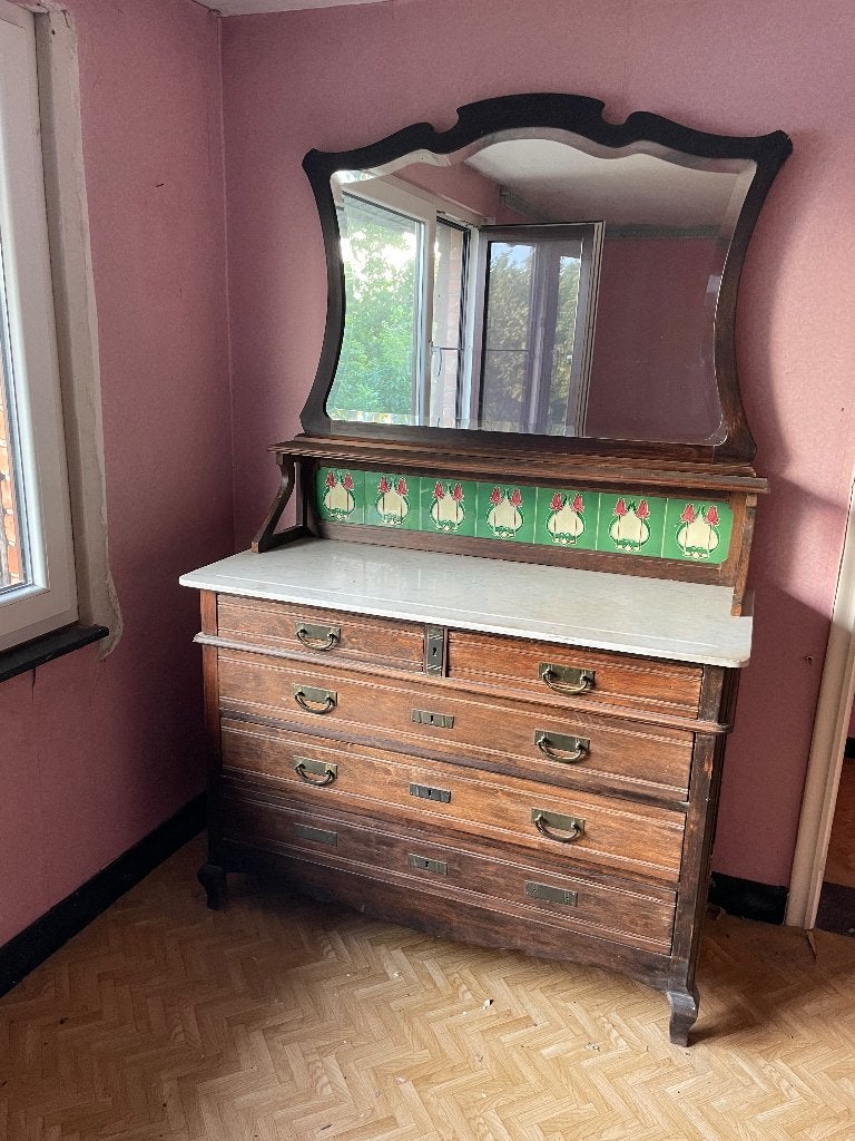 Buffet ancien Jugendstil, Maison & Meubles, 100 à 150 cm, Enlèvement, Utilisé, Avec tiroir(s)