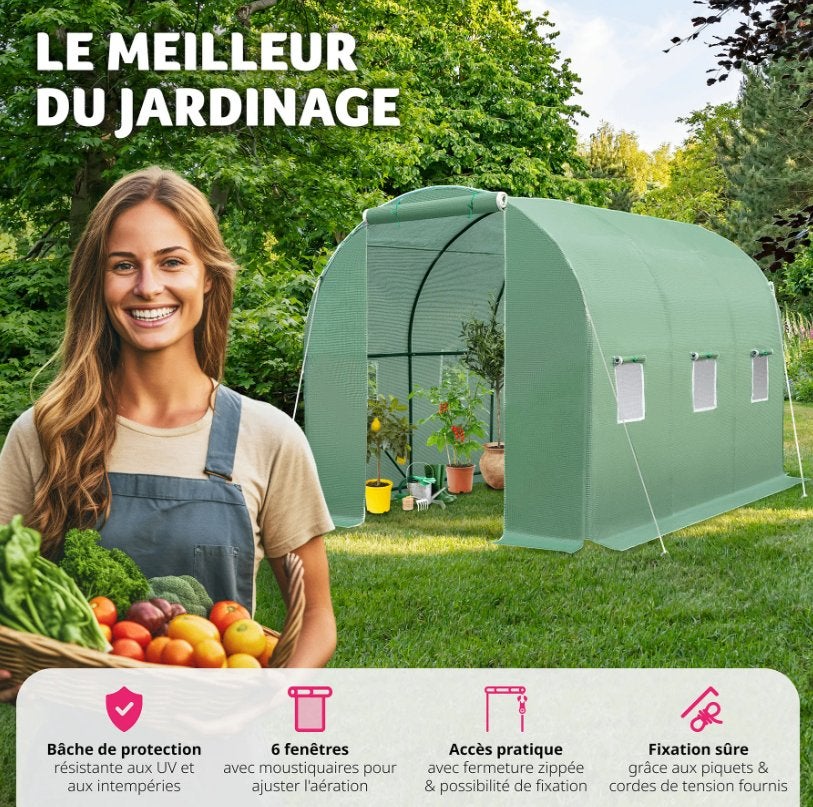 Serre tunnel 3m43x2mx2m Neuf, Neuf, Pets&gardenshop, Pets&gardenshop, Envoi
