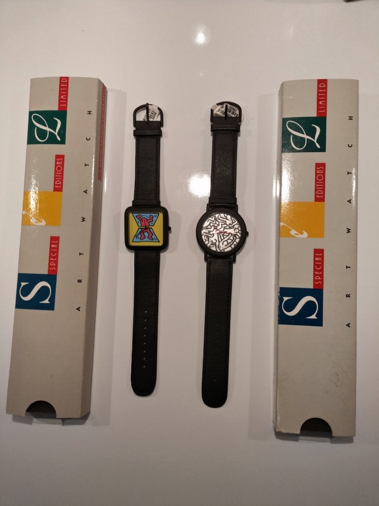 Keith Haring Montre d'art spéciale en édition limitée (set), Montre-bracelet, Autres marques, Enlèvement ou Envoi, Cuir