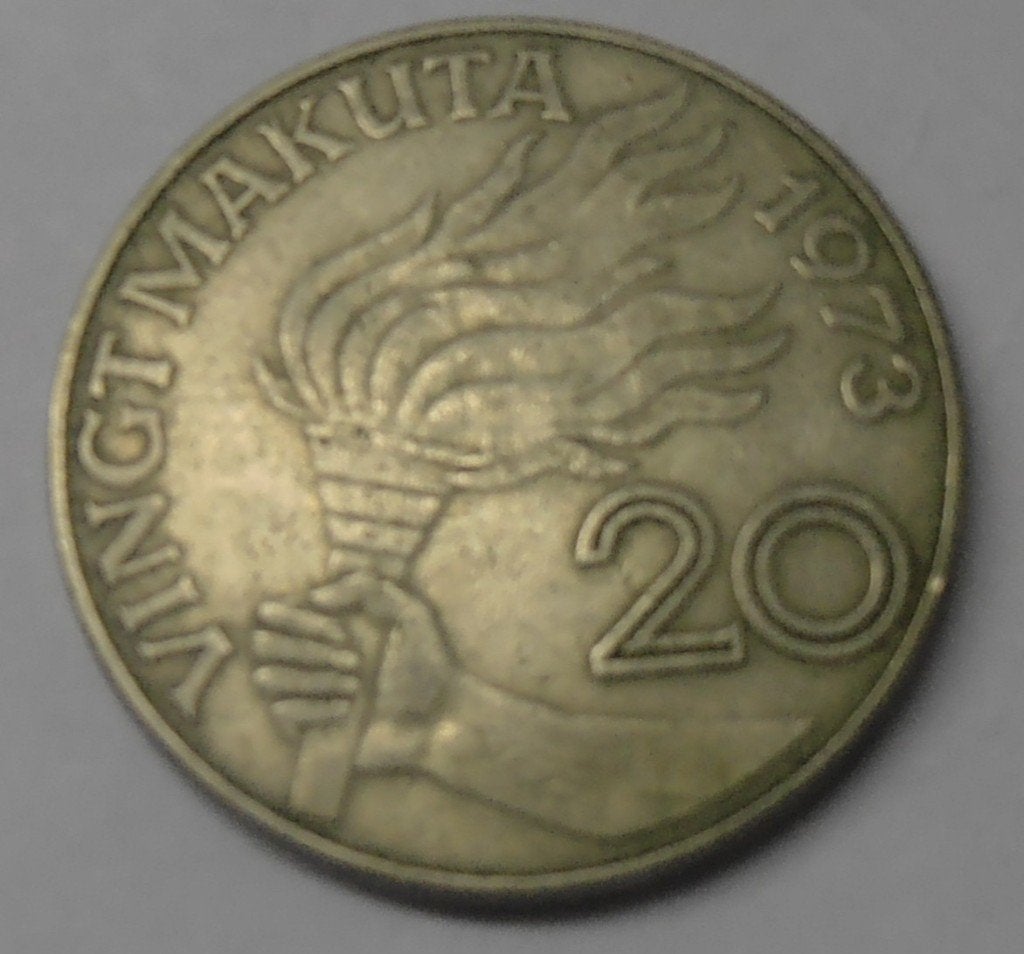 ZAIRE 20 MAKUTA 1973, Ophalen of Verzenden, Overige landen, Losse munt