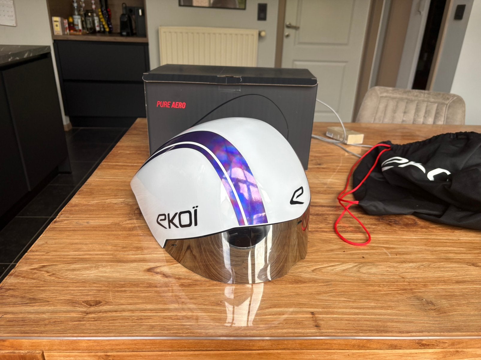 Ekoi Pure Aero Racing helmet TT, Fietsen en Brommers, Ophalen of Verzenden, Zo goed als nieuw, M, Heer of Dame