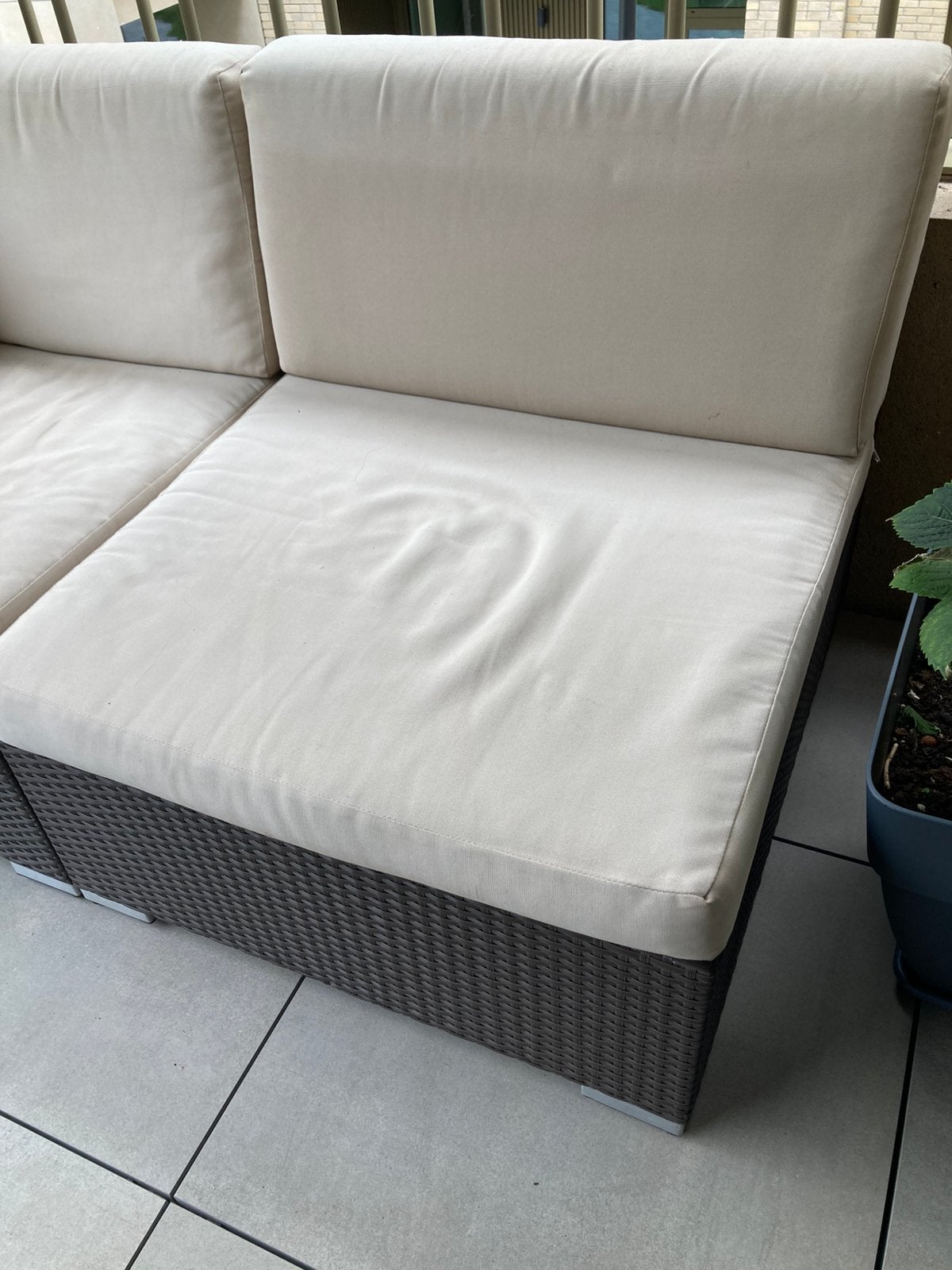 1-zit voor buiten - met kussens, Tuin en Terras, Tuinsets en Loungesets, Ophalen, Zo goed als nieuw