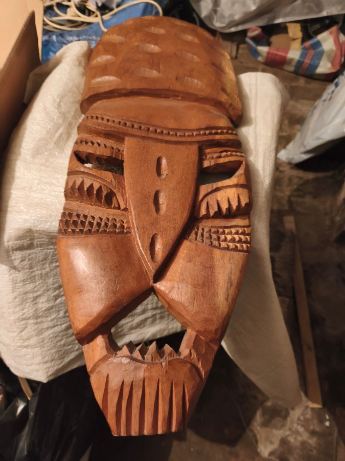 Gesneden houten masker, Antiek en Kunst, Ophalen, Masker, Gesneden, Hout