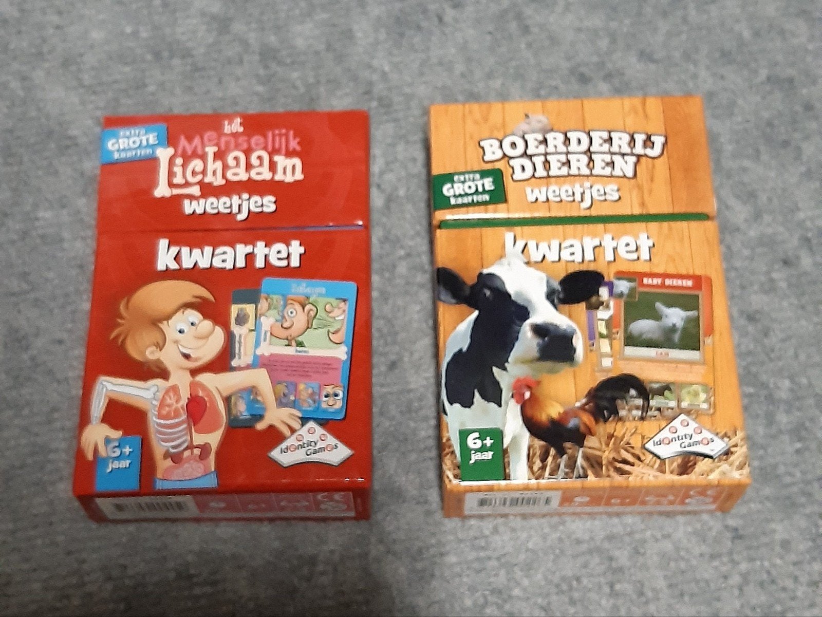 kwartet gezelschapspellen 2 stuks, Ophalen of Verzenden, Zo goed als nieuw, Kwartet(ten)