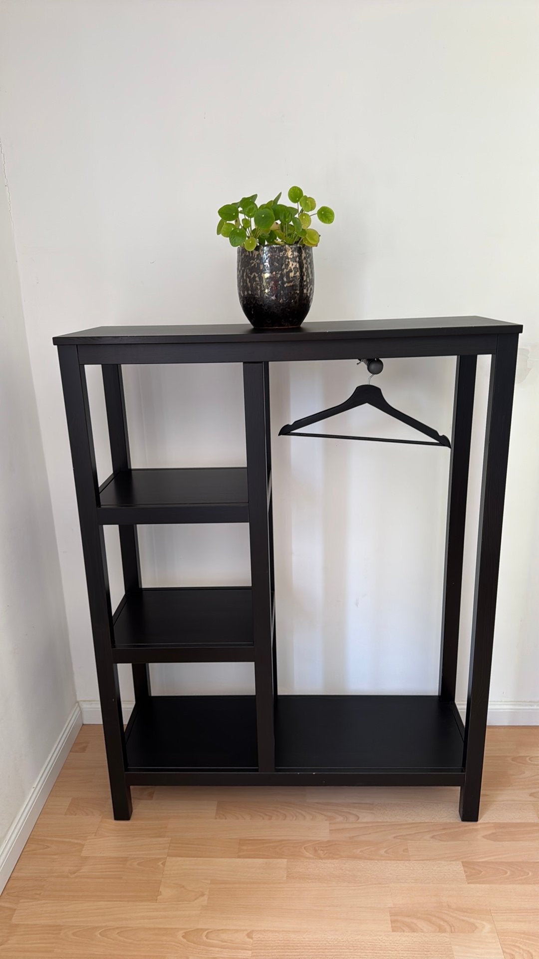 Meuble IKEA avec étagères et penderie - Noir, Maison & Meubles, Enlèvement, Comme neuf
