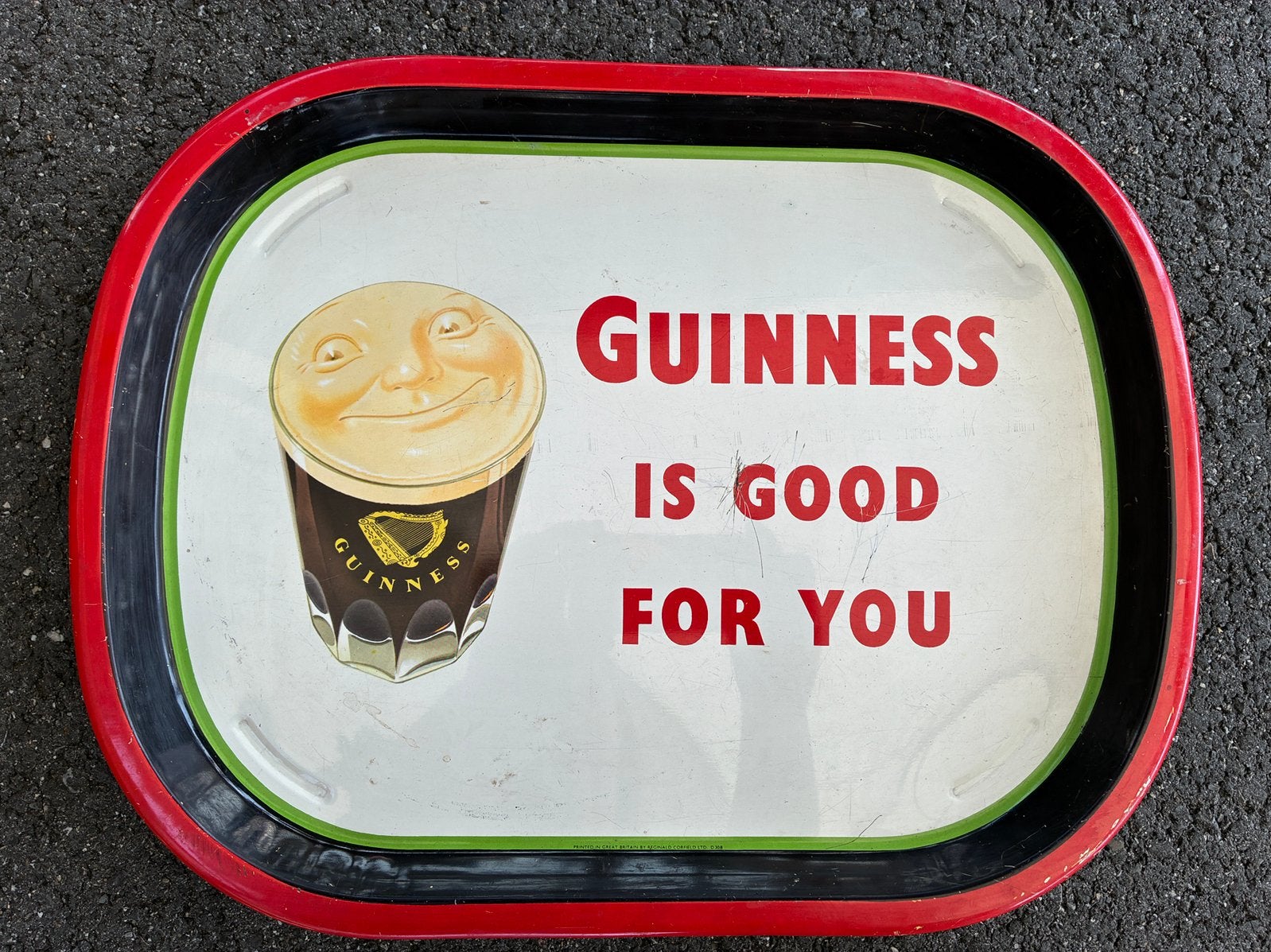 Vintage dienplateau Guinness, Ophalen of Verzenden, Gebruikt, Reclamebord