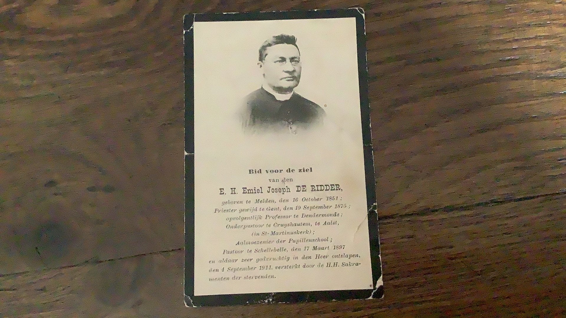 Pastoor aalst schellebelle  dendermonde 1911, Ophalen of Verzenden