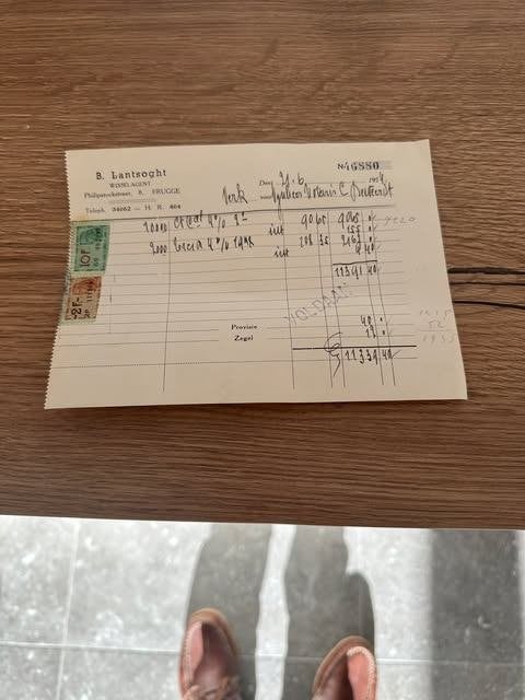 document 1954 B. Lantsoght Brugge wisselagent, Verzamelen, Ophalen of Verzenden, Overige typen