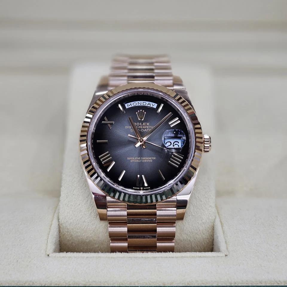 Rolex DayDate-Ombre Slate Black- Everose, Handtassen en Accessoires, Horloges | Dames, Ophalen of Verzenden, Nieuw, Rolex