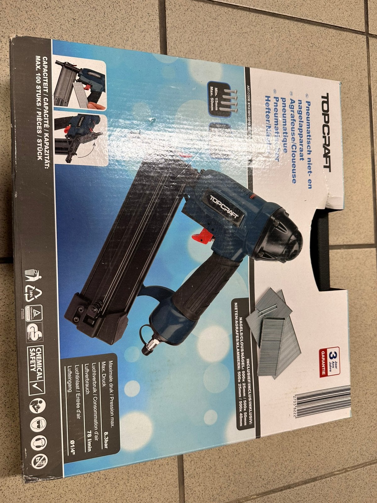 Agrafeuse pneumatique Topcraft – Neuve – 20 €, Doe-het-zelf en Bouw, Gereedschap | Schuurmachines, Ophalen of Verzenden, Zo goed als nieuw