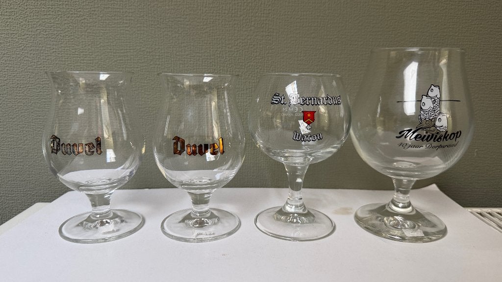 3 desugstatieglazen van 15 cl Duvel en Sint Bernadus, Ophalen of Verzenden, Gebruikt, Duvel