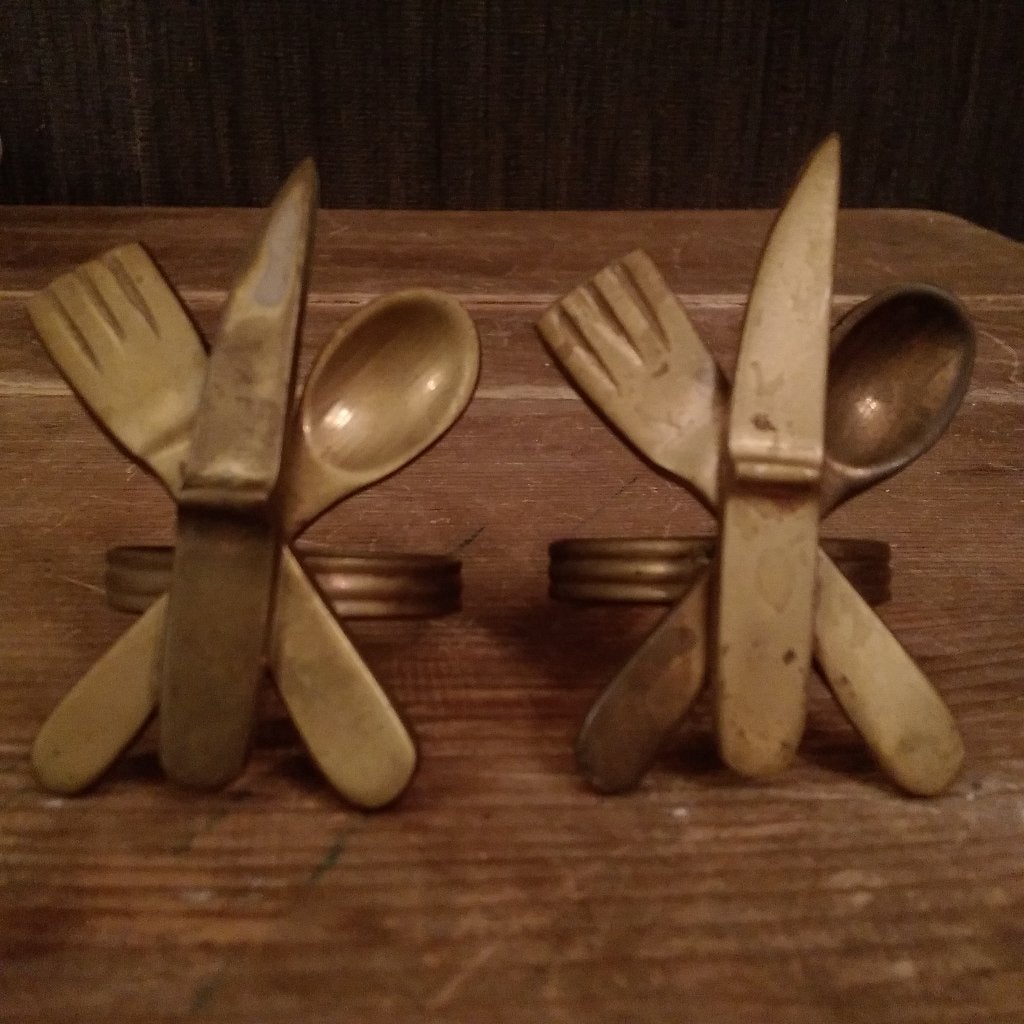 2 unieke vintage koperen servetten ringen. Bestek!!, Verzenden