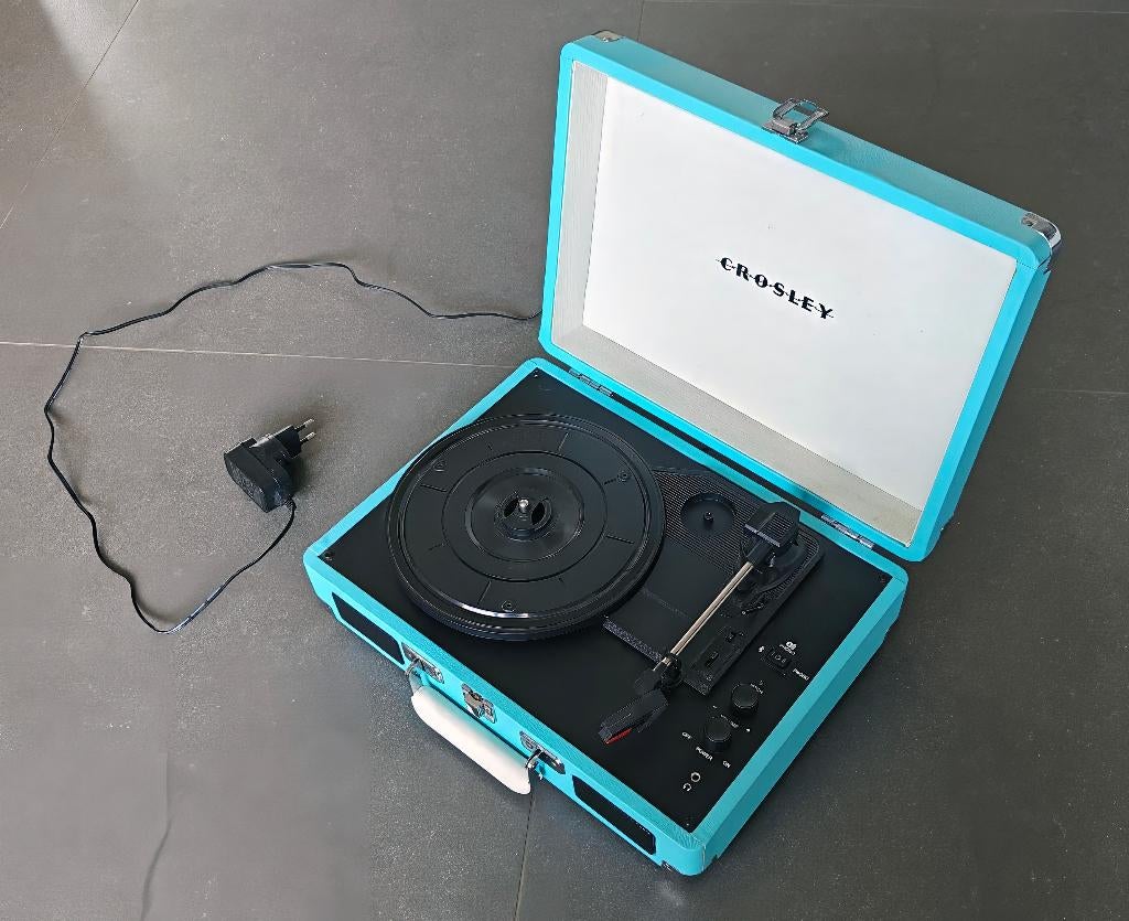 Platenspeler Crosley Cruiser Deluxe Turkoois, Audio, Tv en Foto, Platenspelers, Pitch-regelaar, Zo goed als nieuw, Platenspeler